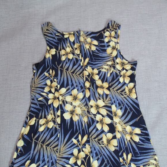 Vintage Miss Scarlett Dress Womens Size 14 Blue Yellow Floral Shift Preppy Retro - Picture 4 of 9